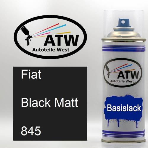 Fiat, Black Matt, 845: 400ml Sprühdose, von ATW Autoteile West.